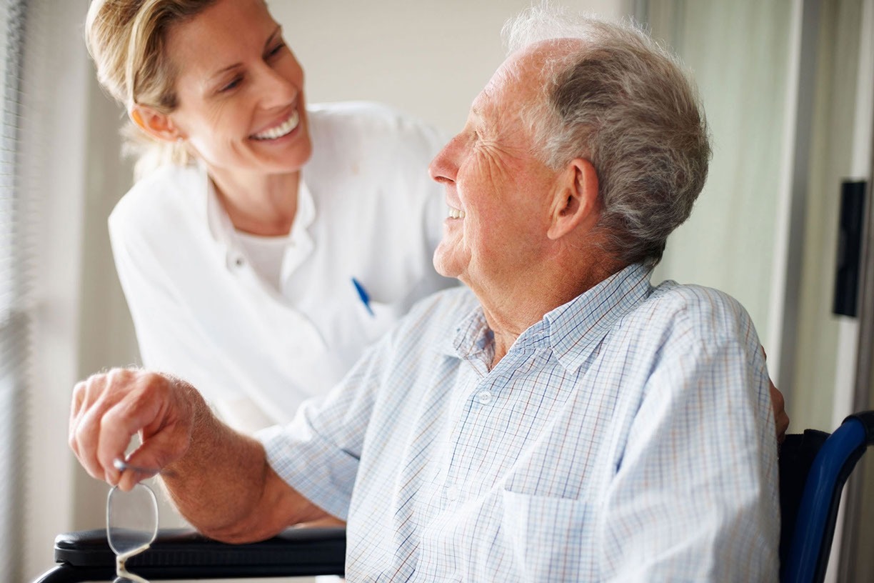 Doctor and old patient