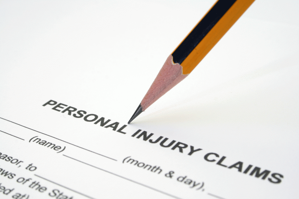 personal injury claim being filled in