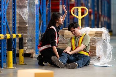 A warehouse employee suffered a leg accident at work